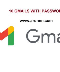 I will create 10 gmails and provide userid and password